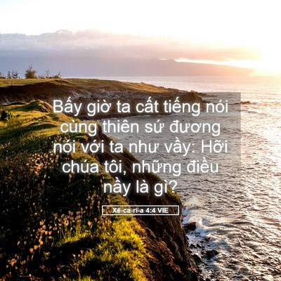 Picture 05 - Xê-ca-ri-a 4:4 VIE - Bấy giờ ta cất tiếng nói cùng thiên - Bible Verse Picture