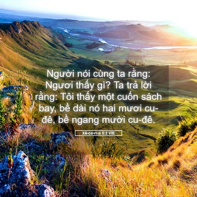Picture 05 - Xê-ca-ri-a 5:2 VIE - Người nói cùng ta rằng: Ngươi thấy - Bible Verse Picture