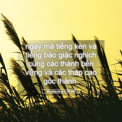 Picture 05 - Xê-pha-ni-a 1:16 VIE - ngày mà tiếng kèn và tiếng báo giặc - Bible Verse Picture