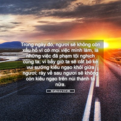 Picture 05 - Xê-pha-ni-a 3:11 VIE - Trong ngày đó, ngươi sẽ không còn xấu - Bible Verse Picture