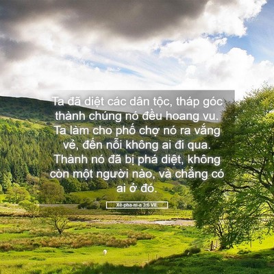 Picture 05 - Xê-pha-ni-a 3:6 VIE - Ta đã diệt các dân tộc, tháp góc thành - Bible Verse Picture