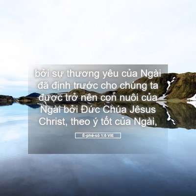 Picture 05 - Ê-phê-sô 1:5 VIE - bởi sự thương yêu của Ngài đã định - Bible Verse Picture