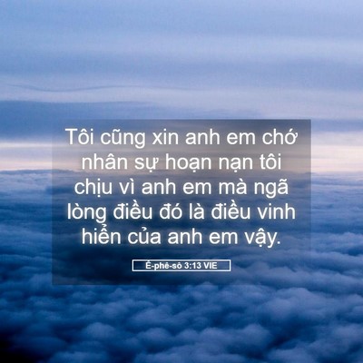 Picture 05 - Ê-phê-sô 3:13 VIE - Tôi cũng xin anh em chớ nhân sự hoạn - Bible Verse Picture