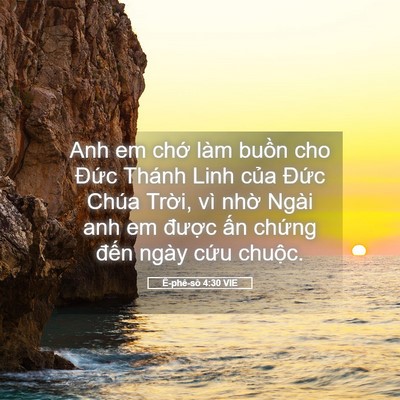 Picture 05 - Ê-phê-sô 4:30 VIE - Anh em chớ làm buồn cho Đức Thánh Linh - Bible Verse Picture