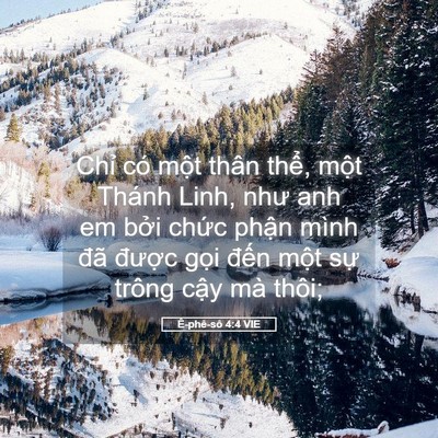 Picture 05 - Ê-phê-sô 4:4 VIE - Chỉ có một thân thể, một Thánh Linh, - Bible Verse Picture