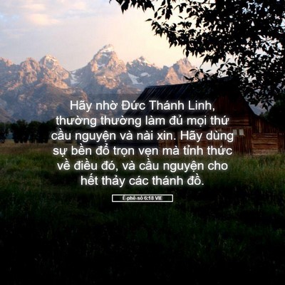 Picture 05 - Ê-phê-sô 6:18 VIE - Hãy nhờ Đức Thánh Linh, thường - Bible Verse Picture