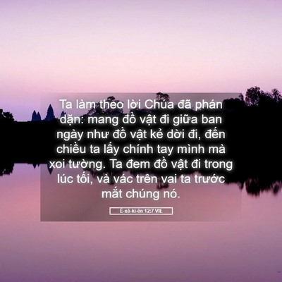 Picture 05 - Ê-xê-ki-ên 12:7 VIE - Ta làm theo lời Chúa đã phán dặn: mang - Bible Verse Picture