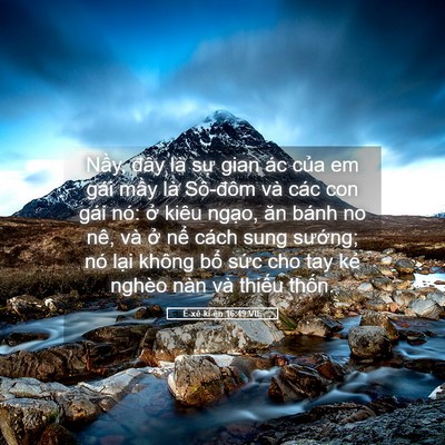 Picture 05 - Ê-xê-ki-ên 16:49 VIE - Nầy, đây là sự gian ác của em gái - Bible Verse Picture