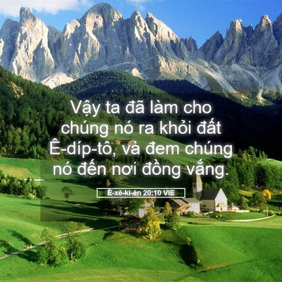 Picture 05 - Ê-xê-ki-ên 20:10 VIE - Vậy ta đã làm cho chúng nó ra khỏi - Bible Verse Picture