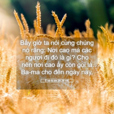 Picture 05 - Ê-xê-ki-ên 20:29 VIE - Bấy giờ ta nói cùng chúng nó rằng: Nơi - Bible Verse Picture