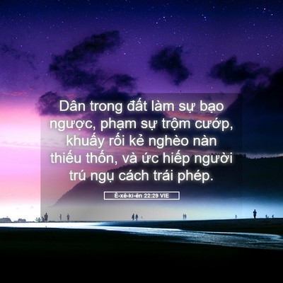 Picture 05 - Ê-xê-ki-ên 22:29 VIE - Dân trong đất làm sự bạo ngược, - Bible Verse Picture
