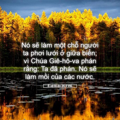 Picture 05 - Ê-xê-ki-ên 26:5 VIE - Nó sẽ làm một chỗ người ta phơi - Bible Verse Picture