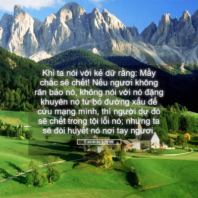 Picture 05 - Ê-xê-ki-ên 3:18 VIE - Khi ta nói với kẻ dữ rằng: Mầy chắc - Bible Verse Picture