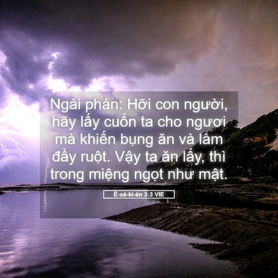 Picture 05 - Ê-xê-ki-ên 3:3 VIE - Ngài phán: Hỡi con người, hãy lấy - Bible Verse Picture
