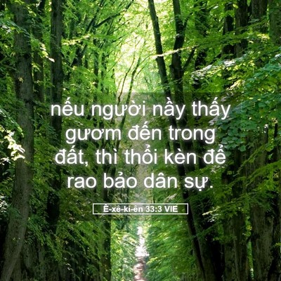 Picture 05 - Ê-xê-ki-ên 33:3 VIE - nếu người nầy thấy gươm đến trong - Bible Verse Picture