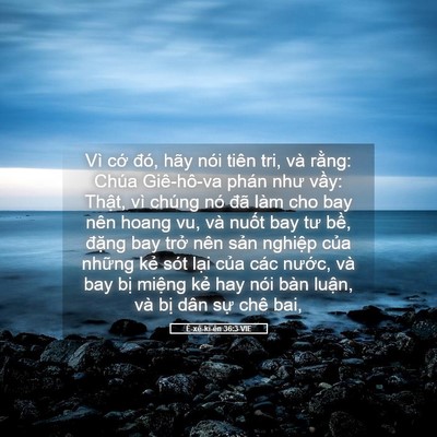 Picture 05 - Ê-xê-ki-ên 36:3 VIE - Vì cớ đó, hãy nói tiên tri, và rằng: - Bible Verse Picture