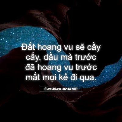 Picture 05 - Ê-xê-ki-ên 36:34 VIE - Đất hoang vu sẽ cầy cấy, dầu mà - Bible Verse Picture
