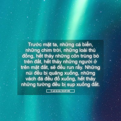 Picture 05 - Ê-xê-ki-ên 38:20 VIE - Trước mặt ta, những cá biển, những - Bible Verse Picture