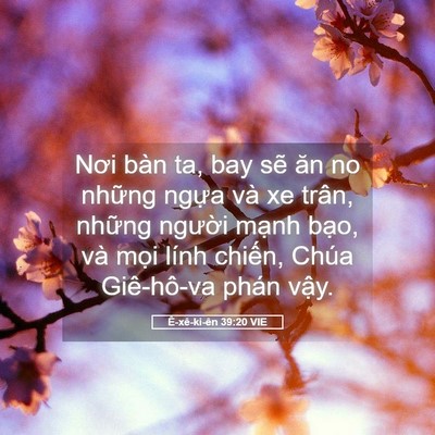 Picture 05 - Ê-xê-ki-ên 39:20 VIE - Nơi bàn ta, bay sẽ ăn no những ngựa và - Bible Verse Picture