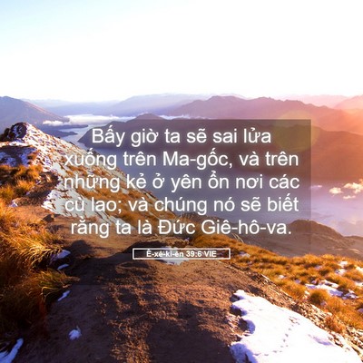 Picture 05 - Ê-xê-ki-ên 39:6 VIE - Bấy giờ ta sẽ sai lửa xuống trên - Bible Verse Picture