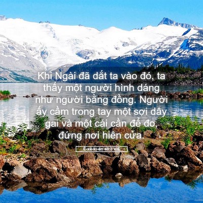 Picture 05 - Ê-xê-ki-ên 40:3 VIE - Khi Ngài đã dắt ta vào đó, ta thấy - Bible Verse Picture