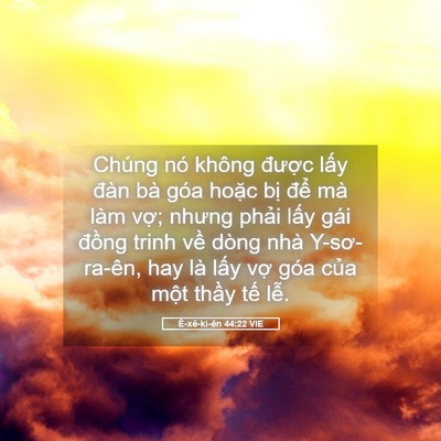 Picture 05 - Ê-xê-ki-ên 44:22 VIE - Chúng nó không được lấy đàn bà góa - Bible Verse Picture
