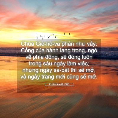 Picture 05 - Ê-xê-ki-ên 46:1 VIE - Chúa Giê-hô-va phán như vầy: Cổng của - Bible Verse Picture