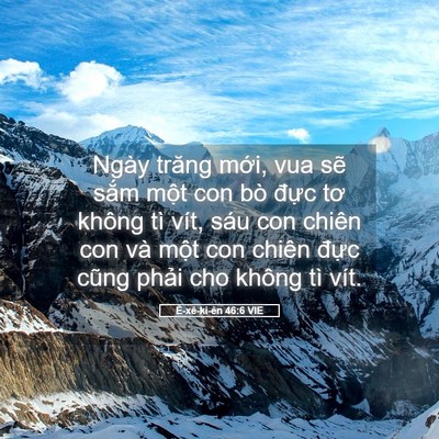 Picture 05 - Ê-xê-ki-ên 46:6 VIE - Ngày trăng mới, vua sẽ sắm một con bò - Bible Verse Picture