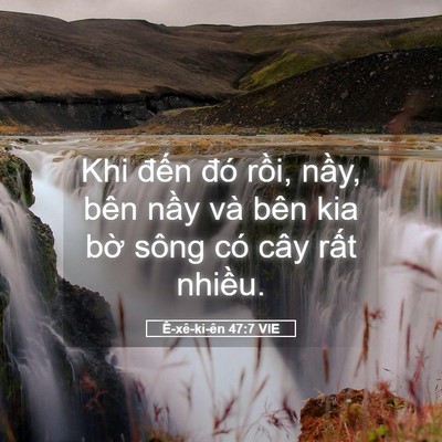 Picture 05 - Ê-xê-ki-ên 47:7 VIE - Khi đến đó rồi, nầy, bên nầy và bên - Bible Verse Picture