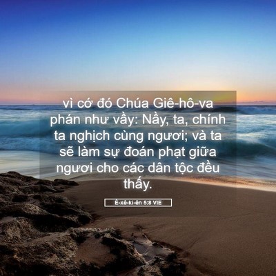 Picture 05 - Ê-xê-ki-ên 5:8 VIE - vì cớ đó Chúa Giê-hô-va phán như vầy: - Bible Verse Picture