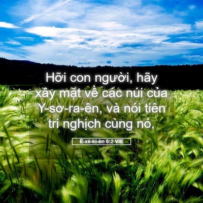 Picture 05 - Ê-xê-ki-ên 6:2 VIE - Hỡi con người, hãy xây mặt về các - Bible Verse Picture