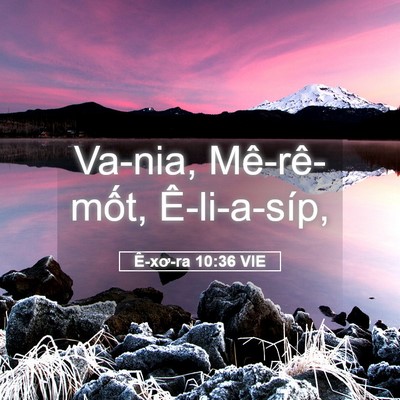Picture 05 - Ê-xơ-ra 10:36 VIE - Va-nia, Mê-rê-mốt, - Bible Verse Picture