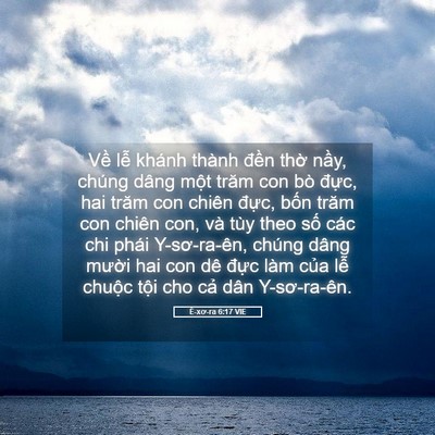 Picture 05 - Ê-xơ-ra 6:17 VIE - Về lễ khánh thành đền thờ nầy, - Bible Verse Picture
