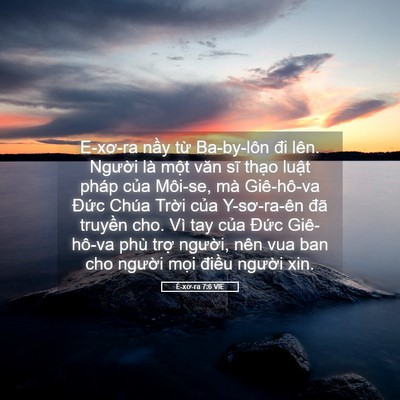 Picture 05 - Ê-xơ-ra 7:6 VIE - E-xơ-ra nầy từ Ba-by-lôn đi lên. Người - Bible Verse Picture
