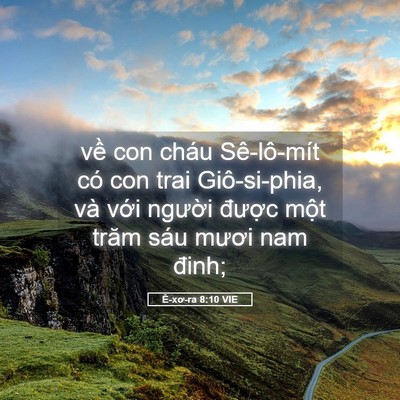Picture 05 - Ê-xơ-ra 8:10 VIE - về con cháu Sê-lô-mít có con trai - Bible Verse Picture