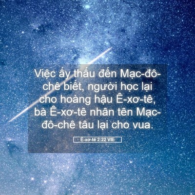 Picture 05 - Ê-xơ-tê 2:22 VIE - Việc ấy thấu đến Mạc-đô-chê biết, - Bible Verse Picture