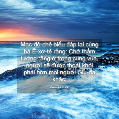 Picture 05 - Ê-xơ-tê 4:13 VIE - Mạc-đô-chê biểu đáp lại cùng bà - Bible Verse Picture