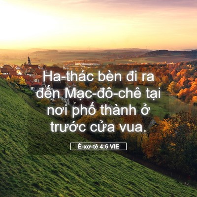 Picture 05 - Ê-xơ-tê 4:6 VIE - Ha-thác bèn đi ra đến Mạc-đô-chê tại - Bible Verse Picture