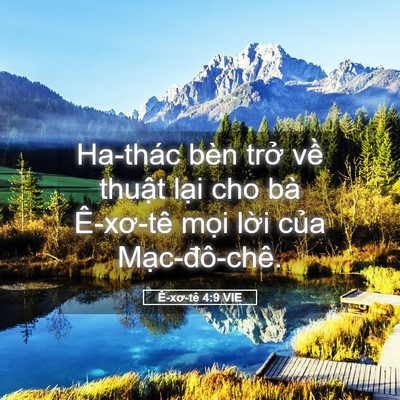 Picture 05 - Ê-xơ-tê 4:9 VIE - Ha-thác bèn trở về thuật lại cho bà - Bible Verse Picture