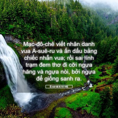 Picture 05 - Ê-xơ-tê 8:10 VIE - Mạc-đô-chê viết nhân danh vua A-suê-ru - Bible Verse Picture