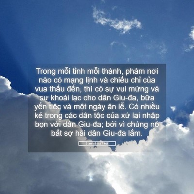 Picture 05 - Ê-xơ-tê 8:17 VIE - Trong mỗi tỉnh mỗi thành, phàm nơi nào - Bible Verse Picture