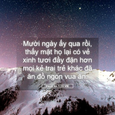 Picture 05 - Ða-ni-ên 1:15 VIE - Mười ngày ấy qua rồi, thấy mặt họ - Bible Verse Picture