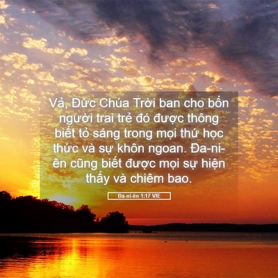 Picture 05 - Ða-ni-ên 1:17 VIE - Vả, Đức Chúa Trời ban cho bốn người - Bible Verse Picture