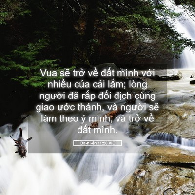 Picture 05 - Ða-ni-ên 11:28 VIE - Vua sẽ trở về đất mình với nhiều - Bible Verse Picture