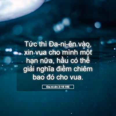 Picture 05 - Ða-ni-ên 2:16 VIE - Tức thì Đa-ni-ên vào, xin vua cho mình - Bible Verse Picture