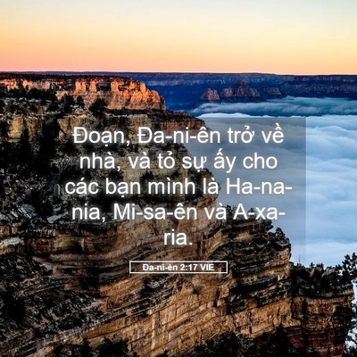 Picture 05 - Ða-ni-ên 2:17 VIE - Đoạn, Đa-ni-ên trở về nhà, và tỏ - Bible Verse Picture