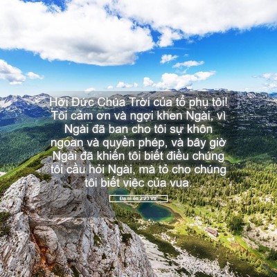 Picture 05 - Ða-ni-ên 2:23 VIE - Hỡi Đức Chúa Trời của tổ phụ tôi! - Bible Verse Picture