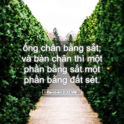 Picture 05 - Ða-ni-ên 2:33 VIE - ống chân bằng sắt; và bàn chân thì - Bible Verse Picture