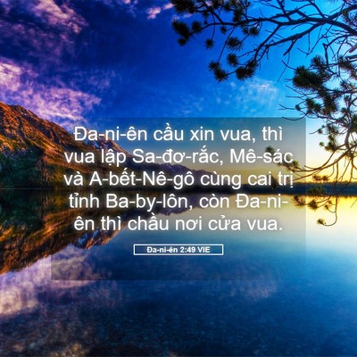 Picture 05 - Ða-ni-ên 2:49 VIE - Đa-ni-ên cầu xin vua, thì vua lập - Bible Verse Picture