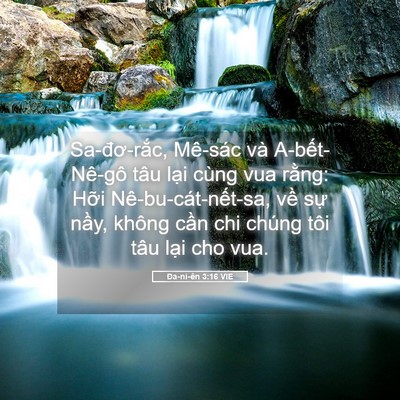Picture 05 - Ða-ni-ên 3:16 VIE - Sa-đơ-rắc, Mê-sác và A-bết-Nê-gô tâu - Bible Verse Picture